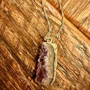 Purple Agate Pendant Necklace